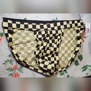 2xist Black and Yellow Checkered Briefs Size Medium